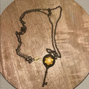 Key Pendant Necklace with Gold Accent